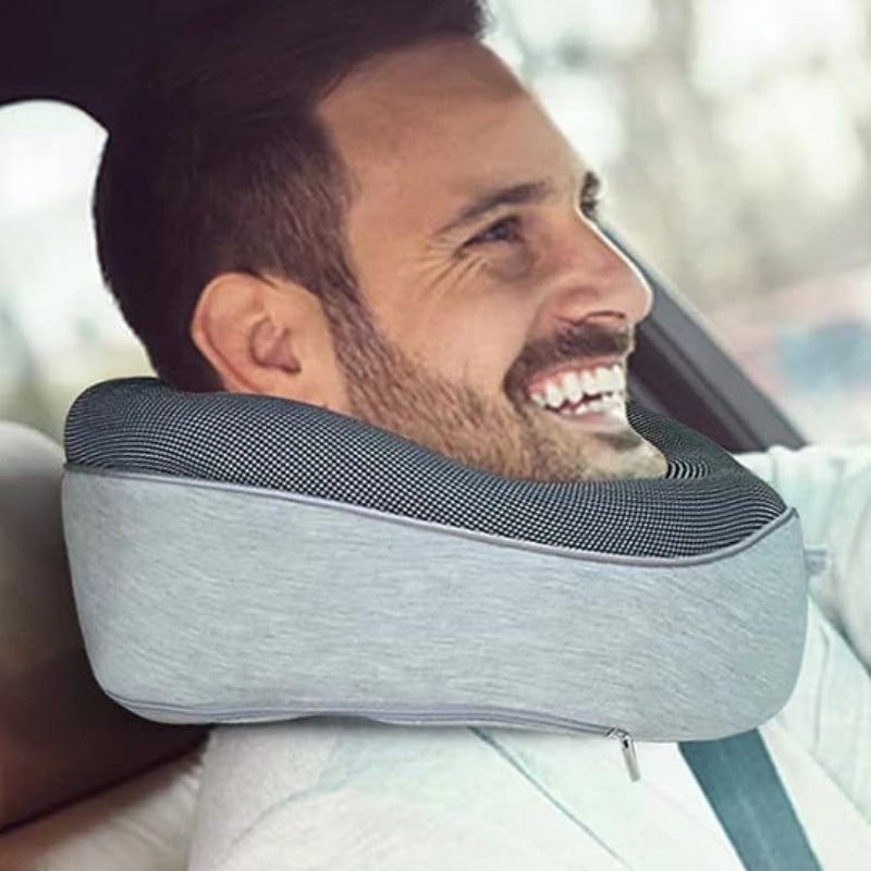 Almohada de Viaje Ergonómica | Soporte Cervical de Espuma Viscoelástica | Cojín en Forma de U para Avión, Oficina y Siestas