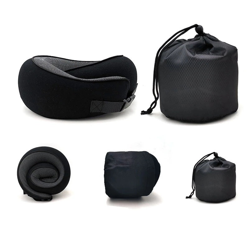 Almohada de Viaje Ergonómica | Soporte Cervical de Espuma Viscoelástica | Cojín en Forma de U para Avión, Oficina y Siestas